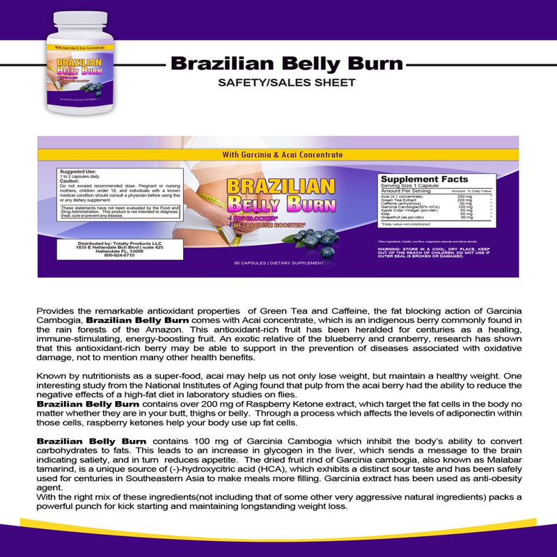 Brazilian Belly Burn with Garcinia and Acai (60 Capsules)