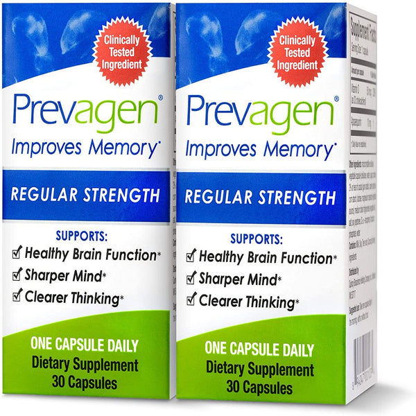 Prevagen Improves Memory - Regular Strength 10Mg 30 Capsules |2 Pack| with Apoaequorin & Vitamin D | Brain Supplement for Better Brain Health, Supports Healthy Brain Function & Clarity