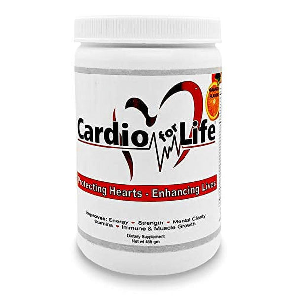 Cardio for Life L-Arginine Powder 16Oz - Orange - Natural Nitric Oxide Supplement for Cardiovascular Health - Regulate Cholesterol & Blood Pressure - Increase Energy