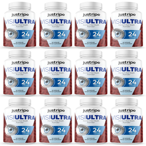 12 Pack Visiultra Premium Eye Health Supplement Supports Healthy Vision- 60 Caps