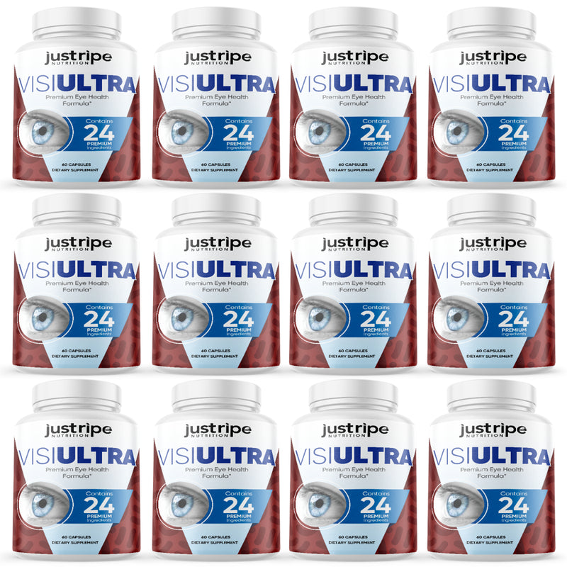 12 Pack Visiultra Premium Eye Health Supplement Supports Healthy Vision- 60 Caps