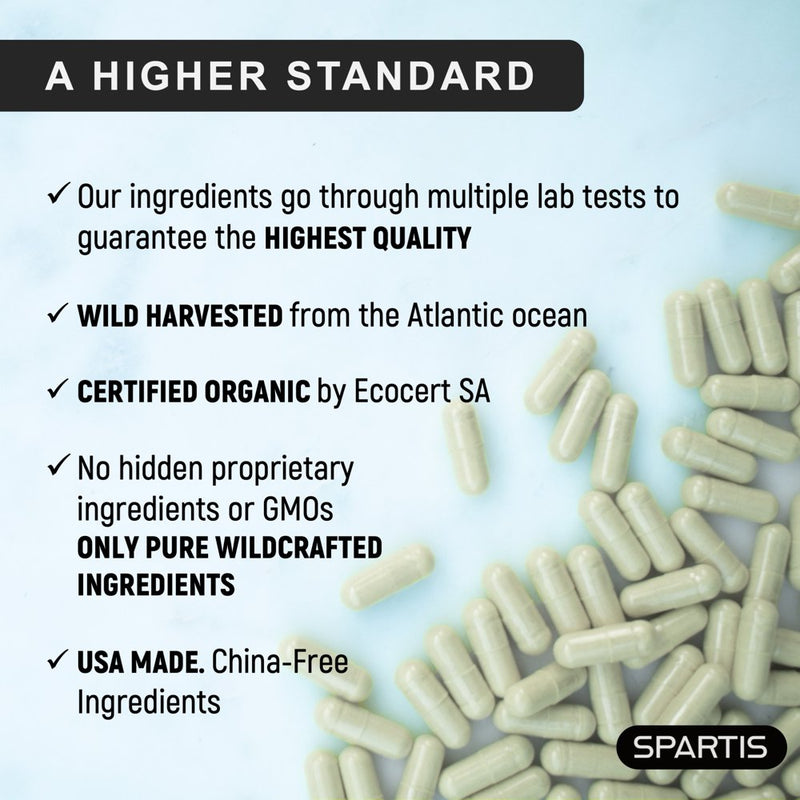 Organic Sea Moss Capsules 2250Mg Wildcrafted Irish Sea Moss Burdock Root Bladderwrack Supplement Super Food Immune Support Prebiotic Thyroid Gut Skin & Joint Health Raw Seamoss Pills & Powder 180Ct