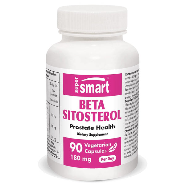 Supersmart - Beta-Sitosterol 180 Mg per Day - Prostate Supplements for Men - Urinary Tract Health | Non-Gmo & Gluten Free - 90 Vegetarian Capsules
