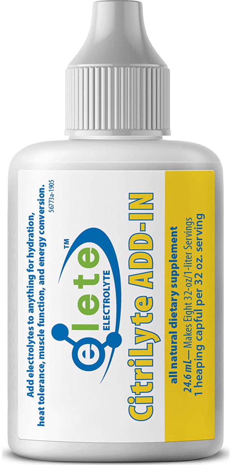elete CitriLyte Add-In Pocket Bottle Pure Liquid Electrolyte Concentrate Contains 4 Essential Electrolytes and Zinc Slight Lemon Flavor 24.6mL
