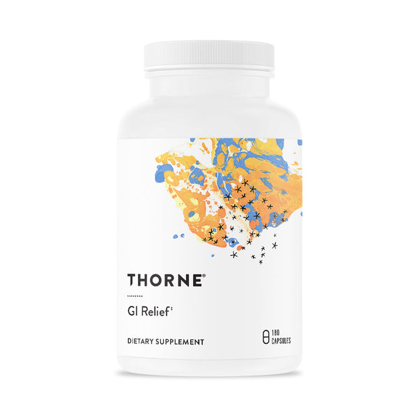 Thorne GI Relief, Digestion Supplement Supports Gut Health & Bloating Relief, Made with Marshmallow Root Extract & Digestive Enzymes, 180 Capsules, 90 Servings