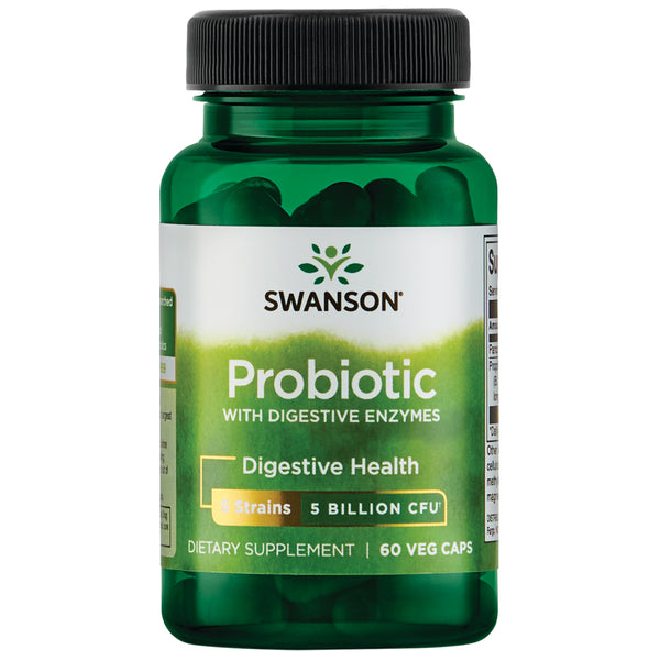 Swanson Probiotic with Digestive Enzymes 5 Billion Cfu 60 Veggie Capsules