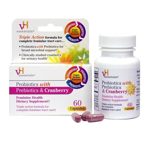 VH Essentials Probiotics with Prebiotics and Cranberry Feminine Health Capsules 60 Ea, 6 Pack
