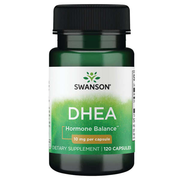 Swanson DHEA (Dehydroepiandrosterone) Capsules, 10 Mg, 120 Count