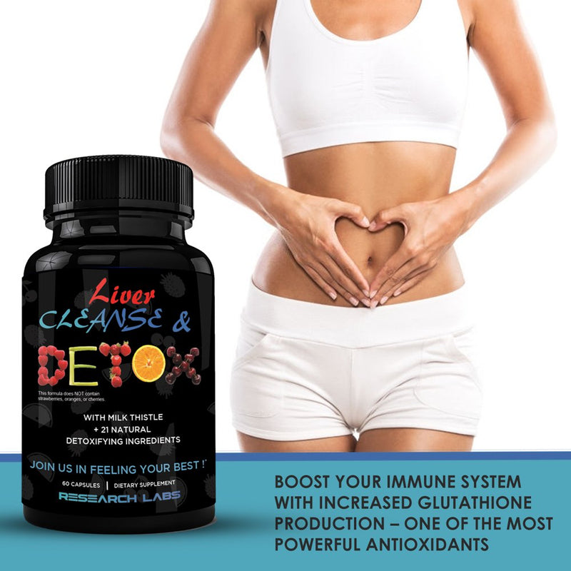 Doctor Recommended Premium Liver Detox Liver Cleanse & Liver Support W/ Milk Thistle, Beet Root, Dandelion. 23 Powerful Herbs by Research Labs