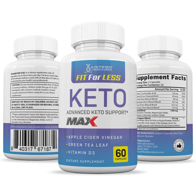 (10 Pack) Fit for Less Keto ACV MAX Pills 1675Mg Alternative to Gummies Dietary Supplement 600 Capsules