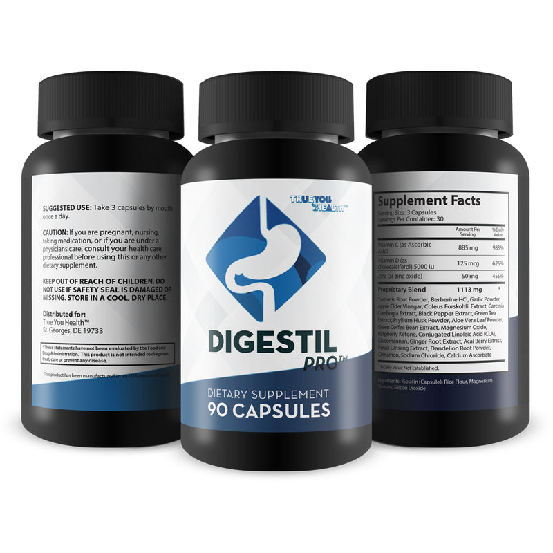 Digestil Pro - Digestive Support Supplement - Promote Improved Digestion for Numerous Health Benefits - Help Reduce Common Digestive Issues like Bloating, Constipation & Heartburn - Gut Health Support