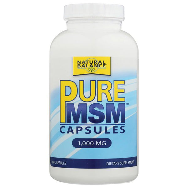 Natural Balance Pure MSM Capsules | Sulfur Supplement Helps Supports Joint Comfort, Collagen & Keratin Production | 240 Count