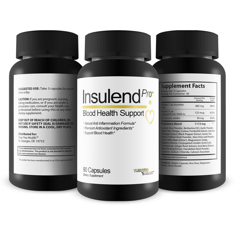Insulend Pro - Blood Health Support - Blood Sugar Support - Natural anti Inflammation Formula - Contains Turmeric, Berberine, Cinnamon - Support Kidney Health, Liver Health, & Heart Health