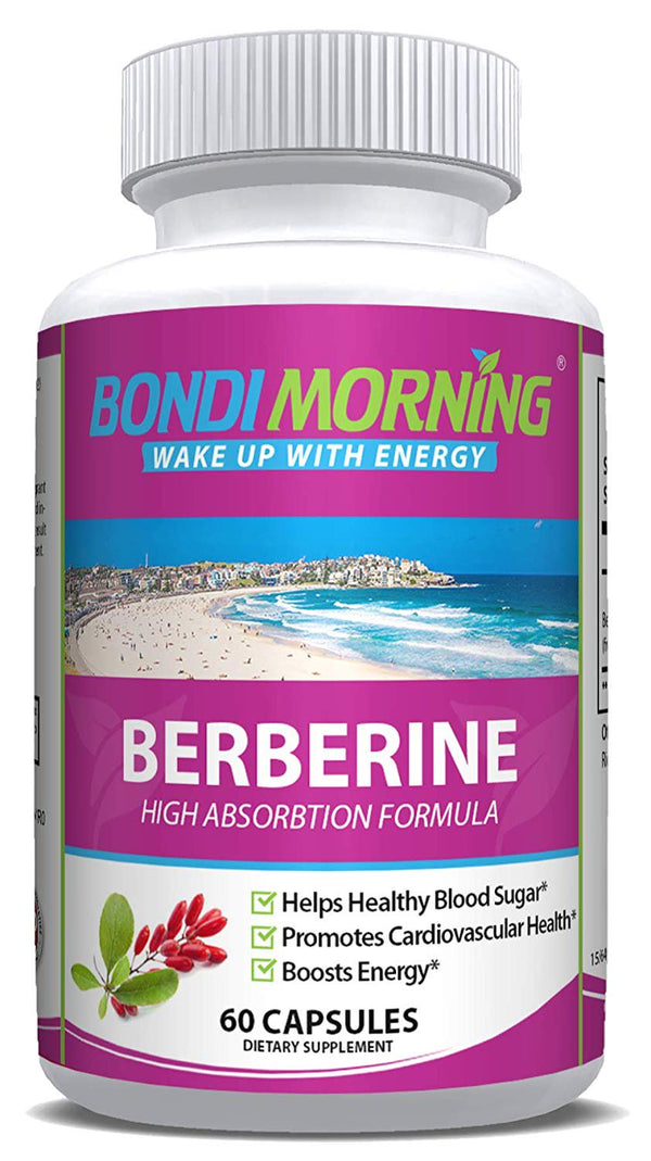 Bondi Morning Berberine HCL Supplement- High Potency 1200Mg per Serving for Blood Sugar Support - 60 Capsules