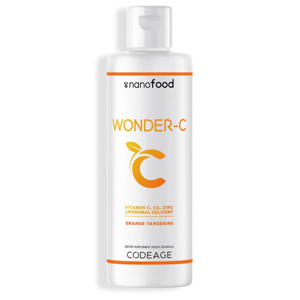 Codeage Nanofood Liposomal Wonder-C Liquid Vitamin C 1000Mg, Zinc, Vitamin D E, Quercetin, Echinacea, 15.22 Fl Oz