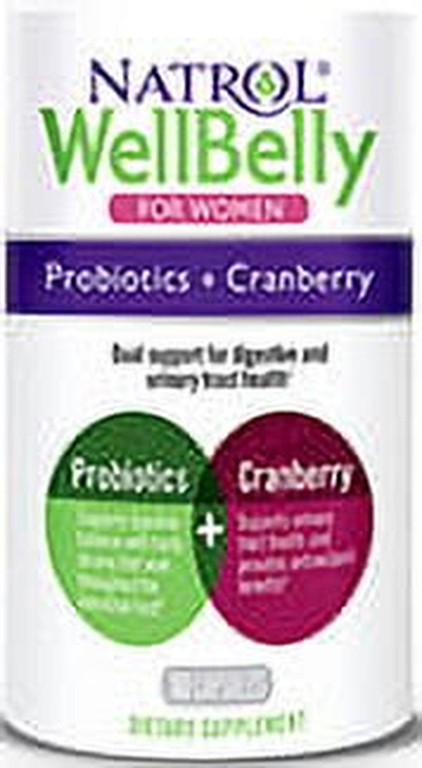 Natrol Natrol Wellbelly Probiotics + Cranberry, 30 Ea