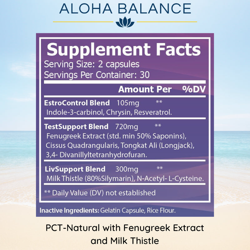Natural PCT - Supports Increase in Lean Muscle, All Natural, and Sugar Free by Aloha Balance