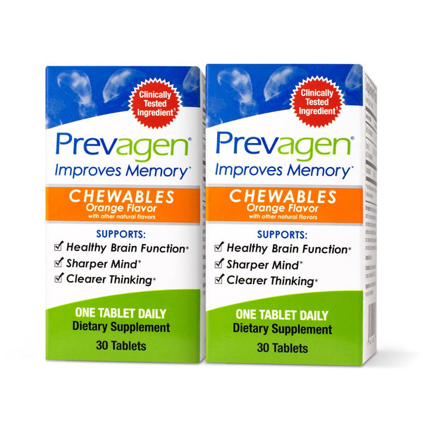 Prevagen Improves Memory - Regular Strength 10Mg, 30 Chewables |Orange-2 Pack| with Apoaequorin & Vitamin D | Brain Supplement for Better Brain Health, Supports Healthy Brain Function and Clarity