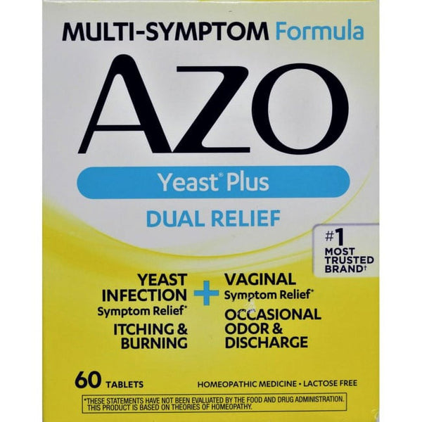 Azo Yeast plus Dual Relief Tablets, 60 Ct
