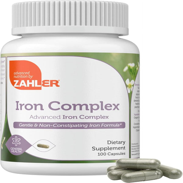 Zahler Iron Supplement with Vitamin C, B12 & Folate Iron Vitamins for Men & Women, 100 Capsules
