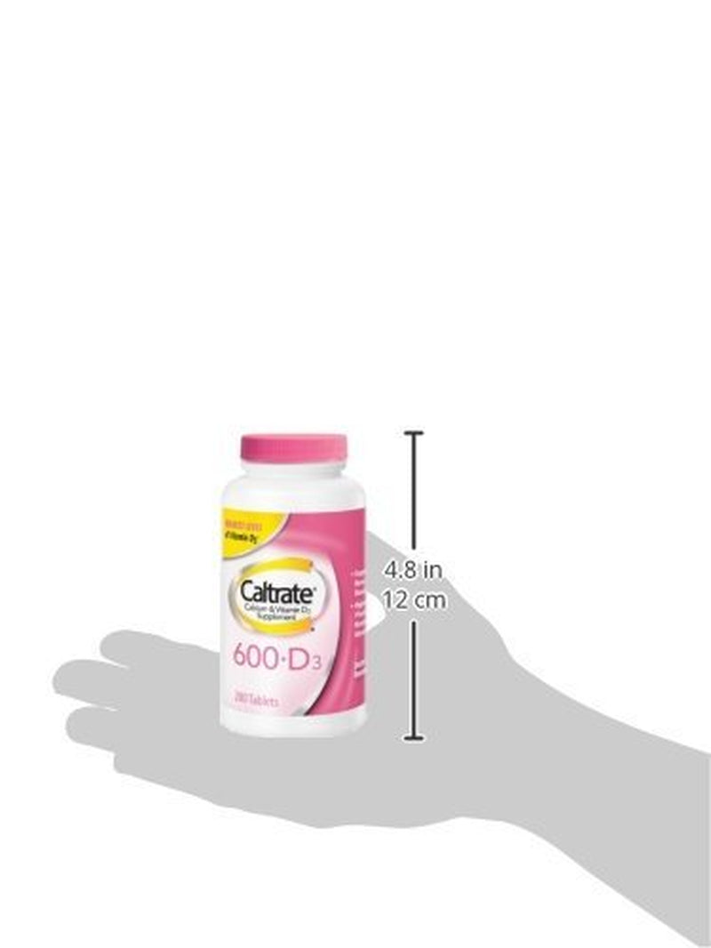 Caltrate 600+D3 200 Count Calcium and Vitamin D Supplement Tablet, 600 Mg