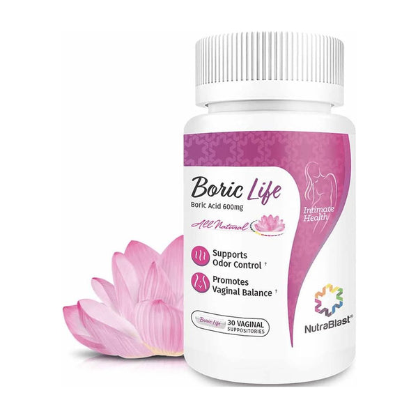 Boric Life Vaginal Suppositories 600Mg | Supports Odor Control - 30 Suppository