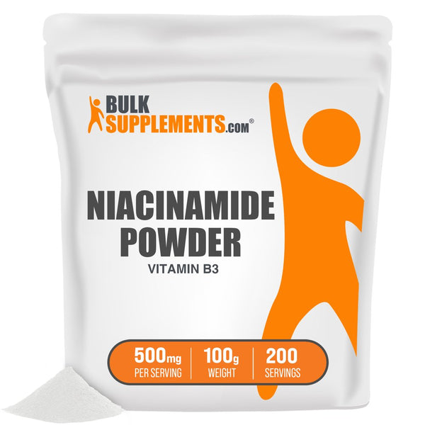Bulksupplements.Com Niacinamide (Vitamin B3) Powder, 500Mg - Brain, Heart, & Joint Health Supplement (100G - 200 Serv)