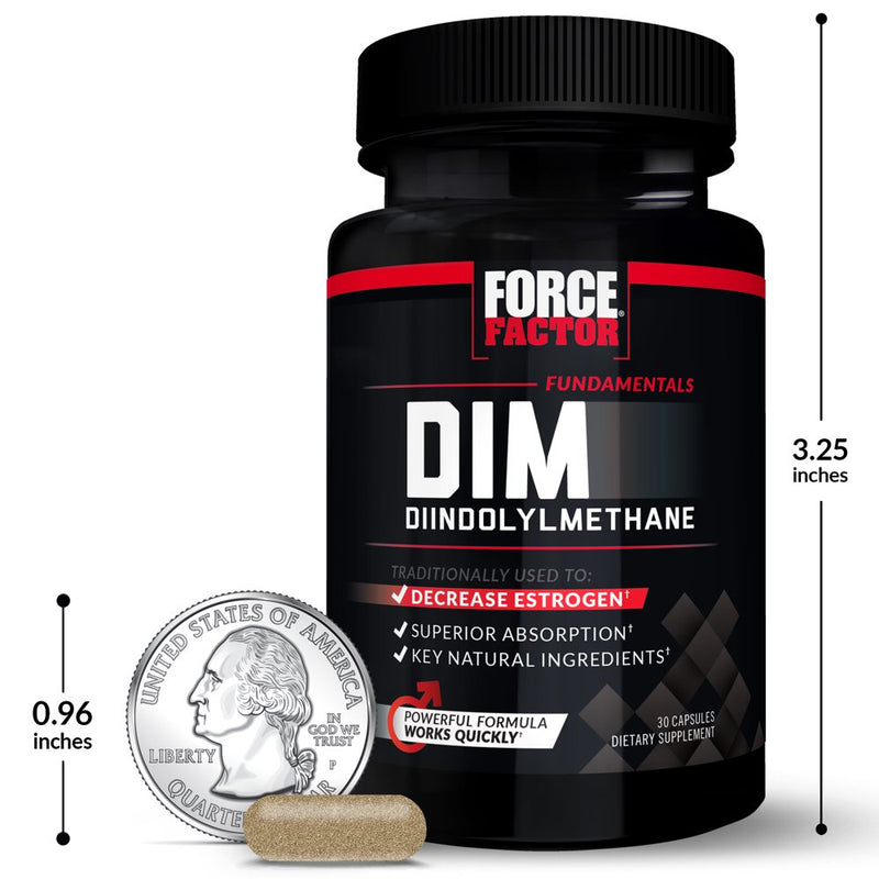 Force Factor DIM Pills to Decrease Estrogen in Men, Diindolylmethane Supplement with Key Natural Ingredients and Superior Absorption, Diindolylmethane 300Mg, Works Fast, 30 Capsules