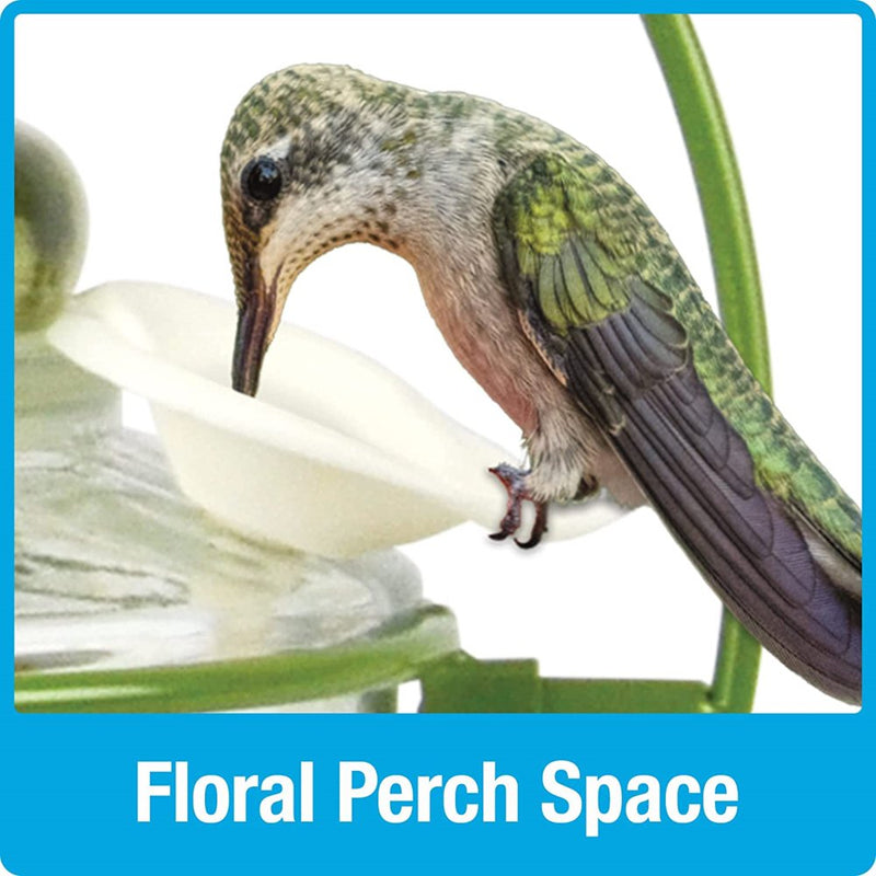 Nature'S Way Bird Products Decorative Glass Top-Fill Hummingbird Feeder, Gardenia Bouquet