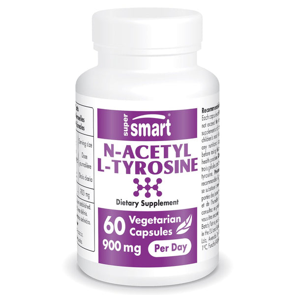 Supersmart - N-Acetyl L-Tyrosine (NALT) 900 Mg per Day - Nootropics Supplement - Mood Support | Non-Gmo & Gluten Free - 60 Vegetarian Capsules