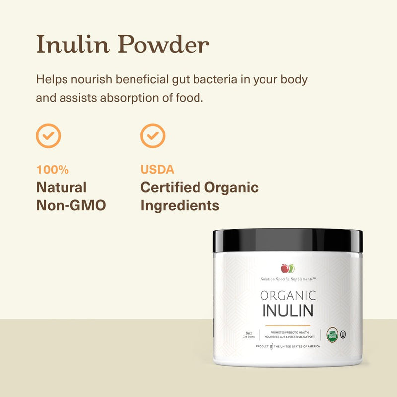 Organic Inulin Powder Fiber Supplement - Jerusalem Artichoke Prebiotic Bulk Inulin Fiber Powder 8Oz Digestion Gut Health