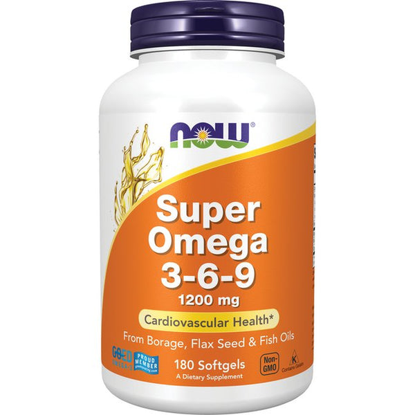 NOW Supplements, Super Omega 3-6-9 1200 Mg, 180 Softgels