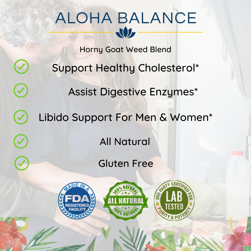 Horny Goat Weed Blend - Libido Support - Natural Suplement for Men & Women by Aloha Balance