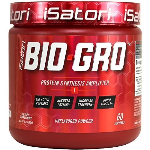 iSatori Bio-GRO Protein Synthesis Amplifier - Build Lean Muscle, Speed Recovery and Increase Strength - Bio-Active Proline-Rich Peptides Post Workout Muscle Builder - Unflavored (60 Servings)