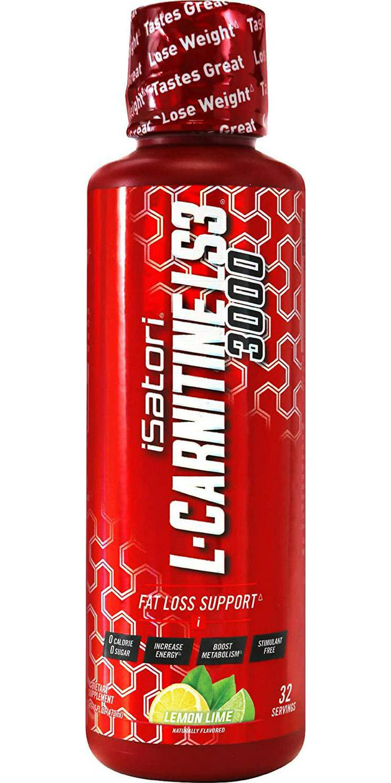 iSatori L-Carnitine LS3 Concentrated Liquid Fat Burner and Metabolism Activator - Fat Loss for Health and Fitness - Keto Friendly Weight Loss - Stimulant Free - Lemon Lime 3000mg (32 Servings)