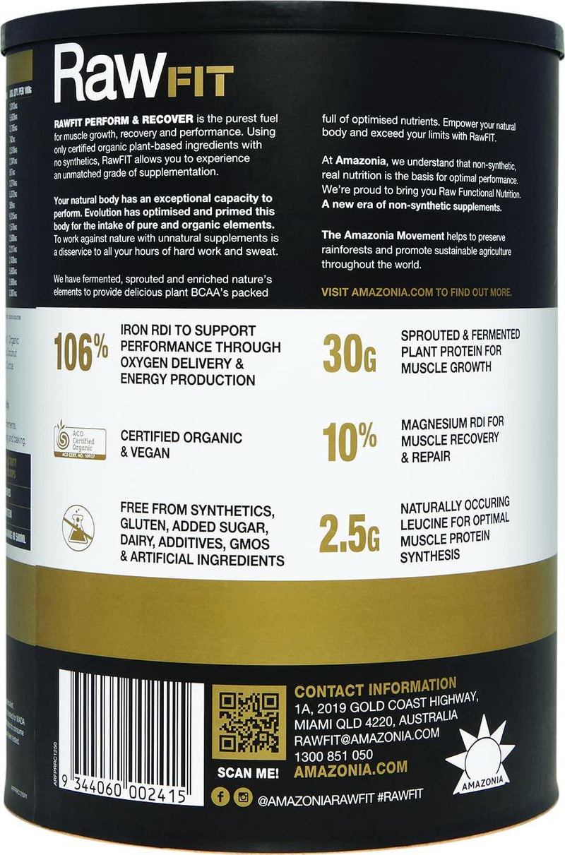 ia Rich Chocolate RawFIT Plant Protein Perform and Recover Powder 1.25 kg