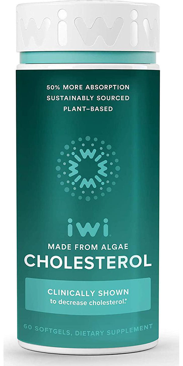 iwi Cholesterol Omega 3|Vegan|Clinically Shown to Decrease Cholesterol|Provides 50% More Absorption Than Fish or Other Algae Oils|Supports Heart Health|Helps Reduce Bad VLDL Cholesterol 30 Day Supply
