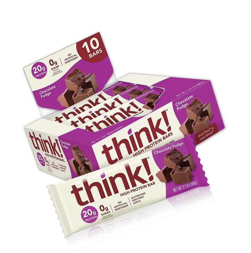 thinkThin High Protein Bars, Chocolate Fudge 2.1 oz Bar (10 Count)