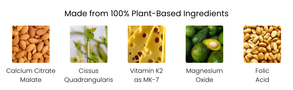 Vesca Calcium Citrate 1200mg with Magnesium, Zinc, Vitamin D & B12 and Vitamin K2 as MK-7, Calcium Supplement for Men & Women for Bone & Joint Health | 250mg_30 Veg Capsules