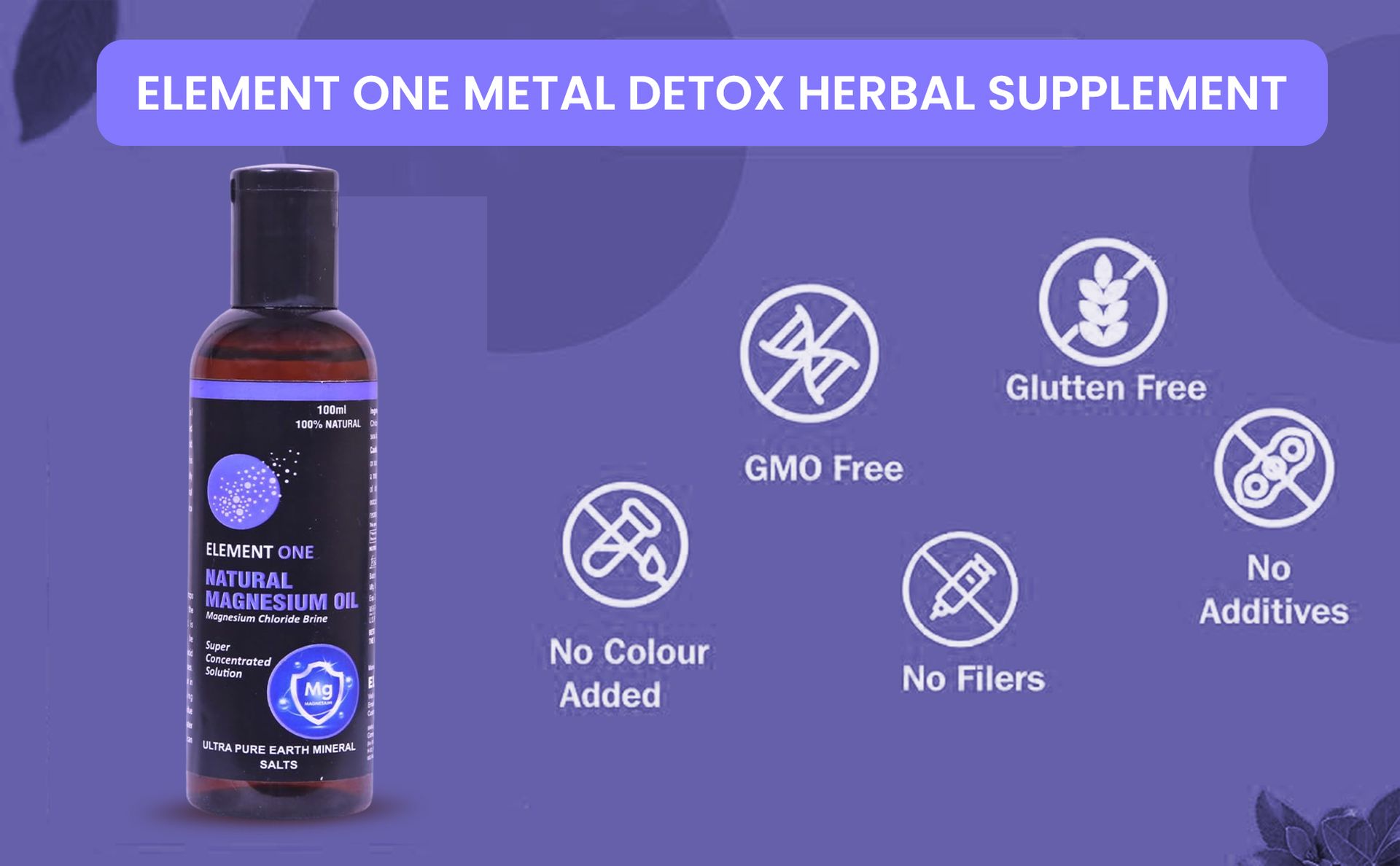 Natural Magnesium Oil, Super Concentrated Solution Magnesium Chloride Supplement for Muscle | Deep Sleep, Leg Cramps, Fitness | Application for Healthy Skin 100ml, Pack of 1