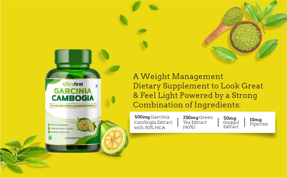 Nutrafirst Garcinia Cambogia Tablets 800mg (2x60 Tabs) | 70% HCA with Green Tea Extract | Supports Weight Management, Fat Metabolism & Craving Control | Improves Digestion | For Men & Women – Pack of 2