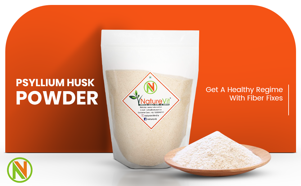 NatureVit Psyllium Husk Powder, 400g | Natural Fiber Supplement for Digestion & Gut Health | Keto-Friendly & Gluten-Free | Ideal for Low-Carb Baking, Bread & Smoothies