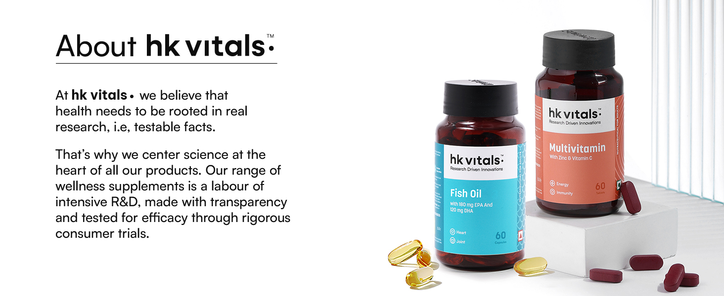 hk vitals Fish Oil & Multivitamin, 2 x 60 Tablets + Sipper 300ml