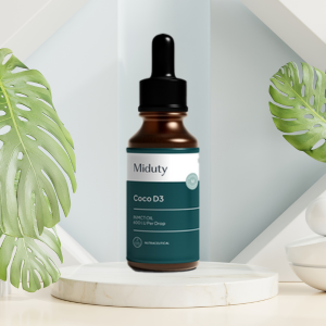 Miduty Coco D3 + K2 – Cholecalciferol Vitamin D3 Drops 600 IU with MK-7 – Support Strong Bones, Muscles & Joints - More Calcium Absorption – Women & Men – 50 ml