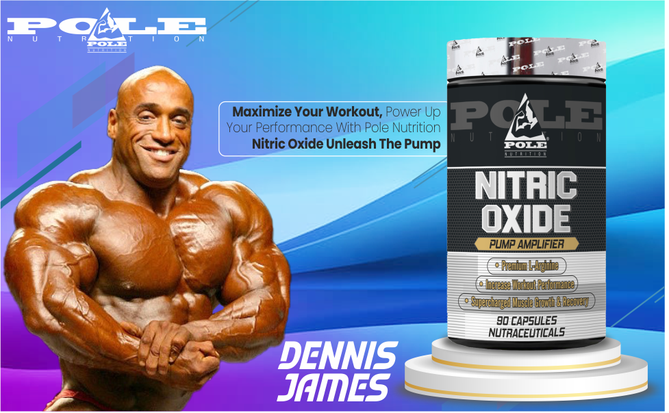 Pole Nutrition Nitric Oxide for Muscle Growth, Recovery & Workout Performance - 90 Capsules | Premium N.O. Supplement for Enhanced Fitness