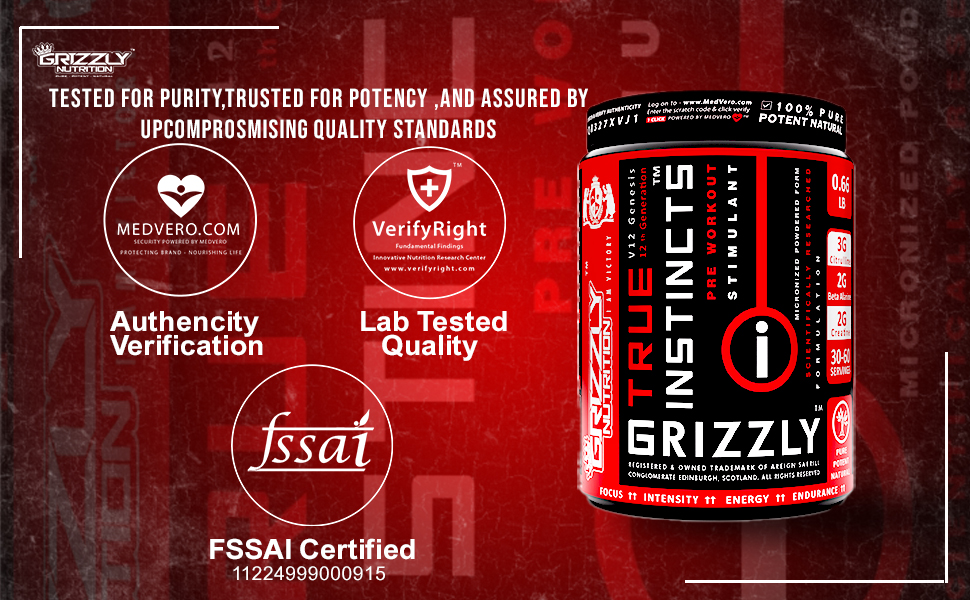 Grizzly Nutrition True Instincts 300g Advanced Pre Workout for Men & Women | Energy, Focus & Pump with L-Citrulline, Beta Alanine, Creatine, Theanine, Caffeine +11 Boosters, Cuban Lime Mojito