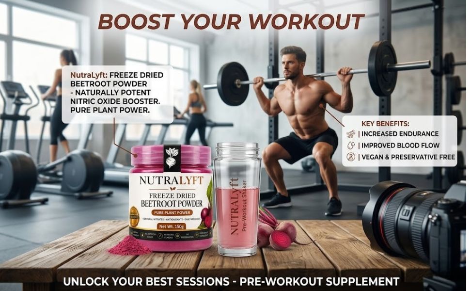 NutraLyft Freeze Dried Beetroot Powder, 1-Pack 150gm
