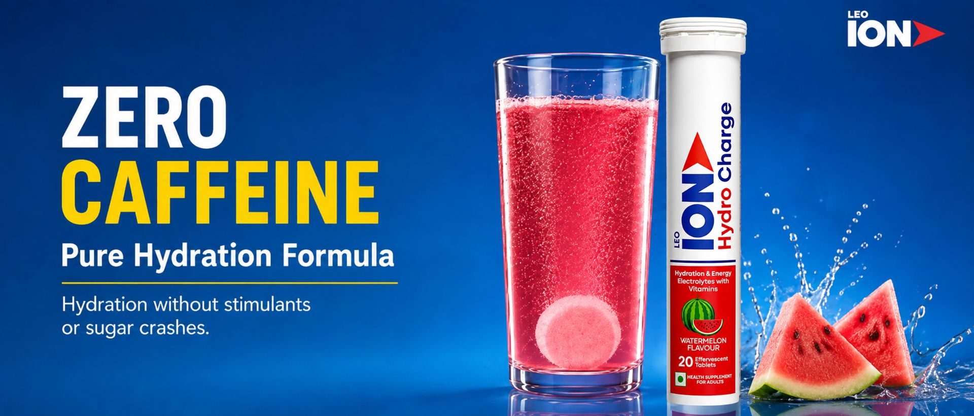 Hydro Charge Electrolytes | Watermelon | 20 Effervescent Tablets