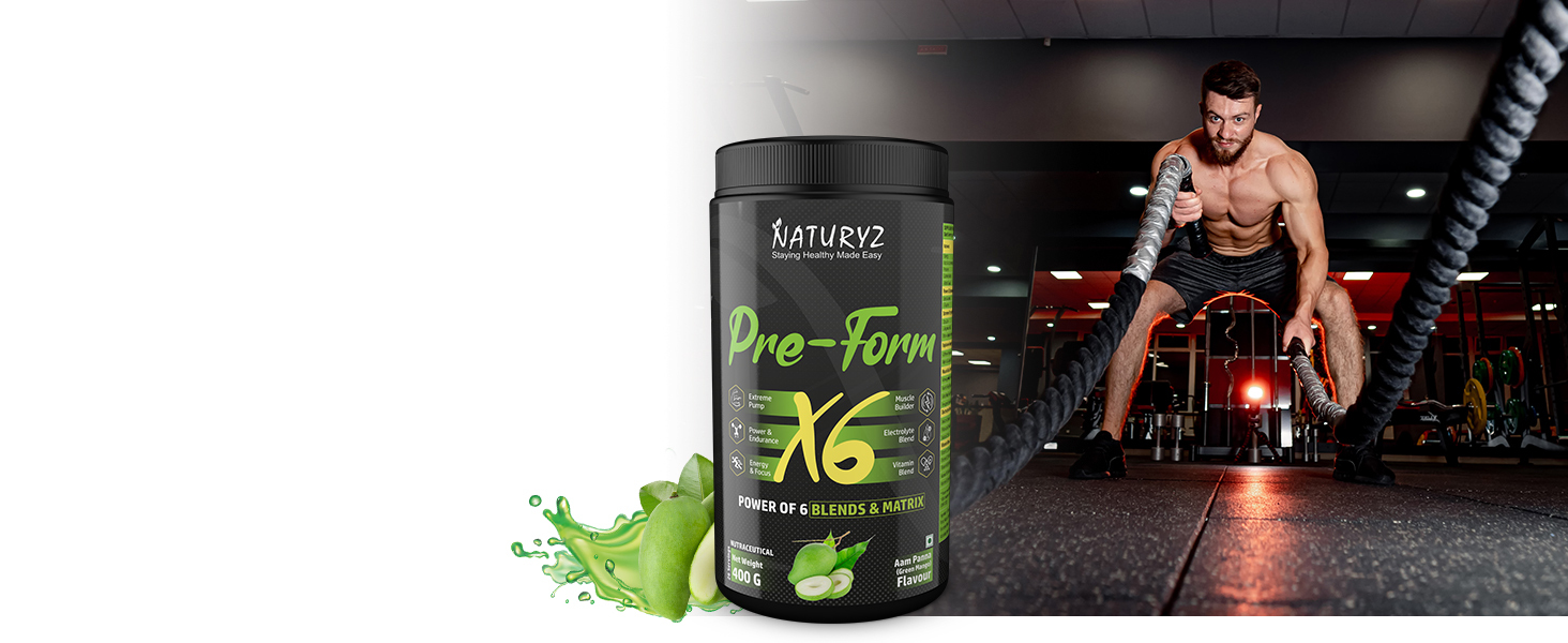 Naturyz Surge 4X Pre Workout, 400g Powder (Mix fruit fusion flavour) with 4000mg Beta-Alanine, 3500mg L- Citrulline,Creatine,L- Arginine & Aminos