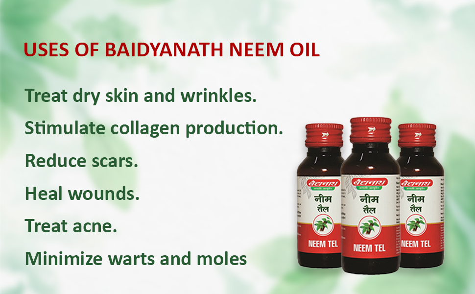 Baidyanath Asli Ayurved Neem Oil – 50 ml Each, Pack of 2 | Ayurvedic Skin, Scalp & Hair Care Oil